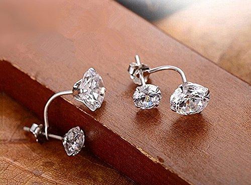[Australia] - Infinite U 925 Sterling Silver Double Studs Earrings for Women/Girls Multiple Wearing Style Silver-c 