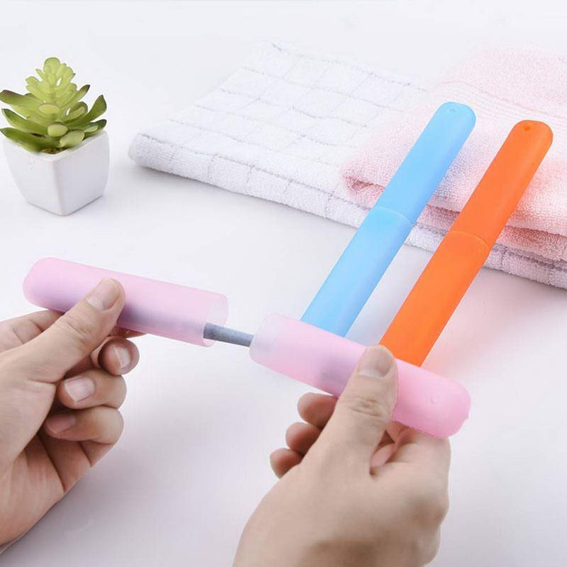 [Australia] - nuoshen 2 Pcs Plastic Toothbrush Case, Portable Toothbrush Holder Toothbrush Cover Storage for Daily, Travel 