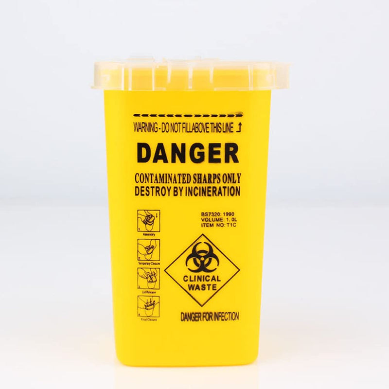 [Australia] - Healifty Sharps Disposal Container Specially Designed for Diabetic Needles and Test Strips Compact Size for Travel and Daily Personal Use (Yellow) Yellow 