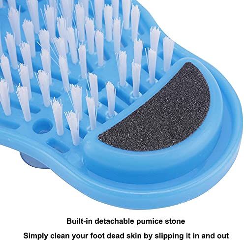 [Australia] - GREY LOOK 1 x Bathroom Shower Feet Brush Foot Cleaning Bristle Slipper Washer Bath Scrubber Massager Stick on Floor Bristle Slipper Sandal 