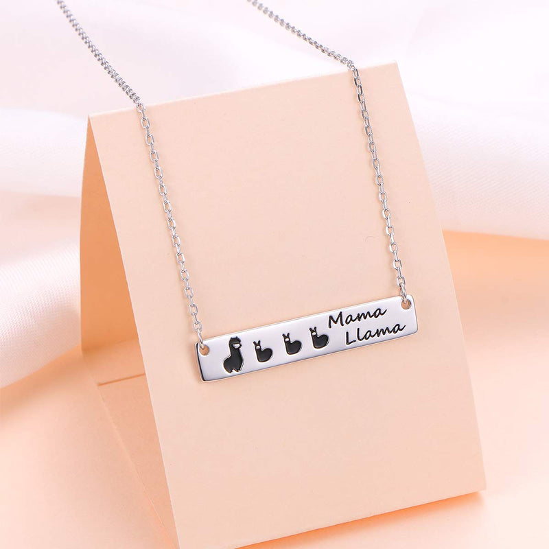 [Australia] - Sterling Silver Mama Llama Mother Child Animal Necklace Gifts for Mom Grandma 