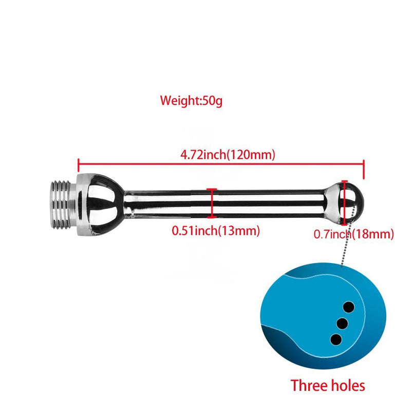 [Australia] - 5 Holes Shower Enema Douche Attachments - Aluminium Shower Head Cleaning Kit 3 Piece with Velvet Carry Bag + 59inch Hose 