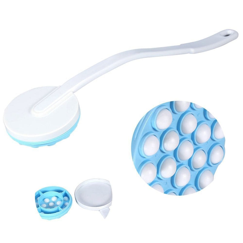 [Australia] - Back Lotion Applicator, Long Handled Back Bath Massager Easy Reach Roll-On Body Lotion Applicator Bath Brush Massager for Body Leg Feet 