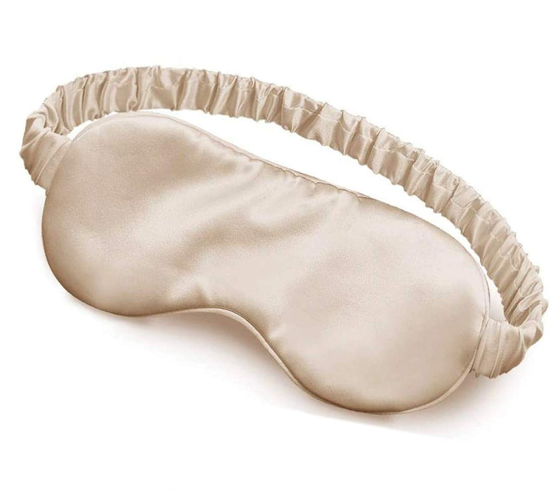 [Australia] - Eye Mask Sleep Mask Silk Blindfold Blackout Eye Cover Portable Eye Shade Cotton Filled with Elastic Strap (#A Gold) #a Gold 
