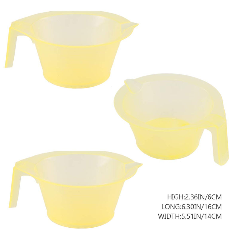 [Australia] - Lurrose 3pcs Hair Dye Bowl Mixing Bowl Kit DIY Hair Colouring Tool Hair Tint Dying Coloring Applicator for Salon Hairdressing Yellow 