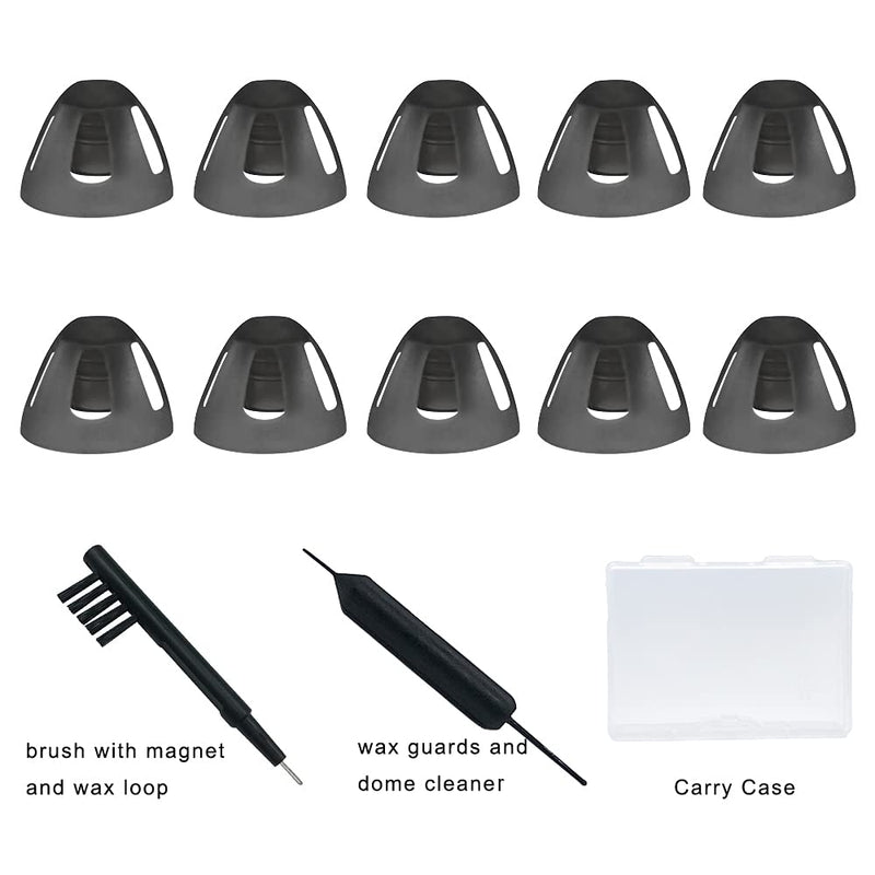 [Australia] - Smokey Hearing Aid Open Domes Ear Tips for Resound Sure Fit Style RIC RITE and Open Fit BTE Hearing Amplifier with Cleaning Tools Brush Cleaner and Carry Case (Smokey, Medium) Smokey Medium (Pack of 1) 
