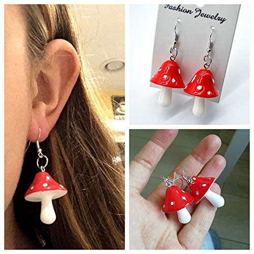 [Australia] - ZZ ZINFANDEL Star Moon Mushroom Necklace Earrings Set for Women Girls,Fashion Punk Chain with Charm 3D Simulation Mushroom Pendant Choker for Vegetables Jewelry A 