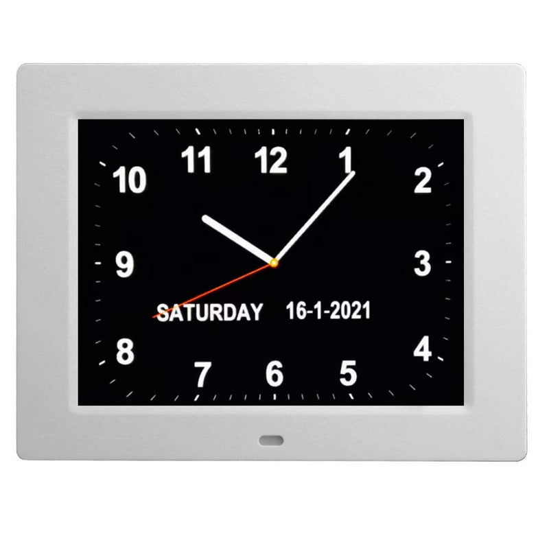 [Australia] - 3 Display Digital Day Calendar Clock Non-Abbreviated Day & Month Memory Loss,Dementia,Alzheimer's Vision Impaired Clock for Elderly/Seniors (White) White 