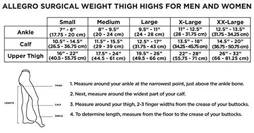 [Australia] - Allegro 30-40 mmHg Surgical 305/315 Open Toe Thigh High Medical Compression Hose, Comfortable Support Garments Black Medium 