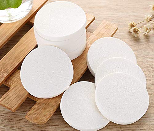 [Australia] - VNDEFUL 20Pcs Makeup Sponge Facial Powder Puff Wet and Dry Dual Use, Cosmetics Blush Applicators Round Sponges Foundation, White 