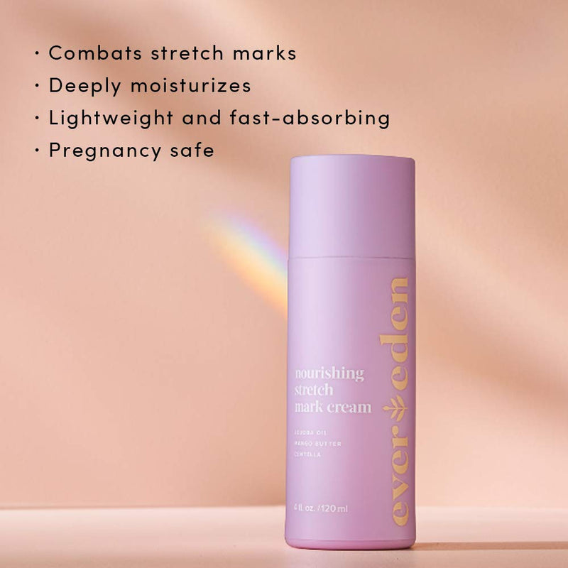 [Australia] - Evereden Nourishing Stretch Mark Cream, 4.0 fl oz. | Clean and Unscented Pregnancy Skincare | Natural and Plant Based | Non-toxic and Fragrance Free 