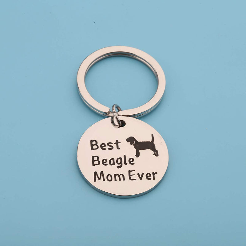 [Australia] - PENQI Beagle Mom Gift Beagle Lover Gift Best Beagle Mom Ever Keychain Beagle Owner Gift Animals Lover Gift Pet Lover Gift for Dog Lover sliver 