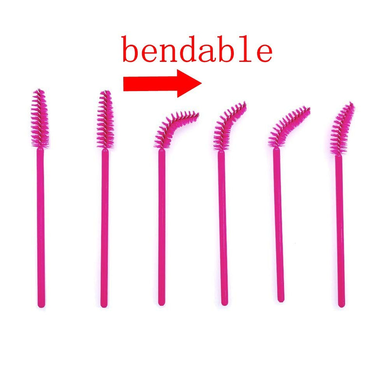 [Australia] - JZK 200 x Plastic disposable pink mascara applicator wands eyelash brushes for extensions eyebrow wand lash brow brush 