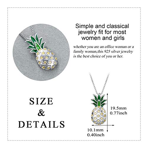 [Australia] - LUHE Pineapple Pendant Necklace,Pineapple Stud Earrings,Pineapple Threader Earrings,Sterling Silver Two-Tone Pineapple Jewelry Gift for Women Teens Girls B Pineapple necklace 