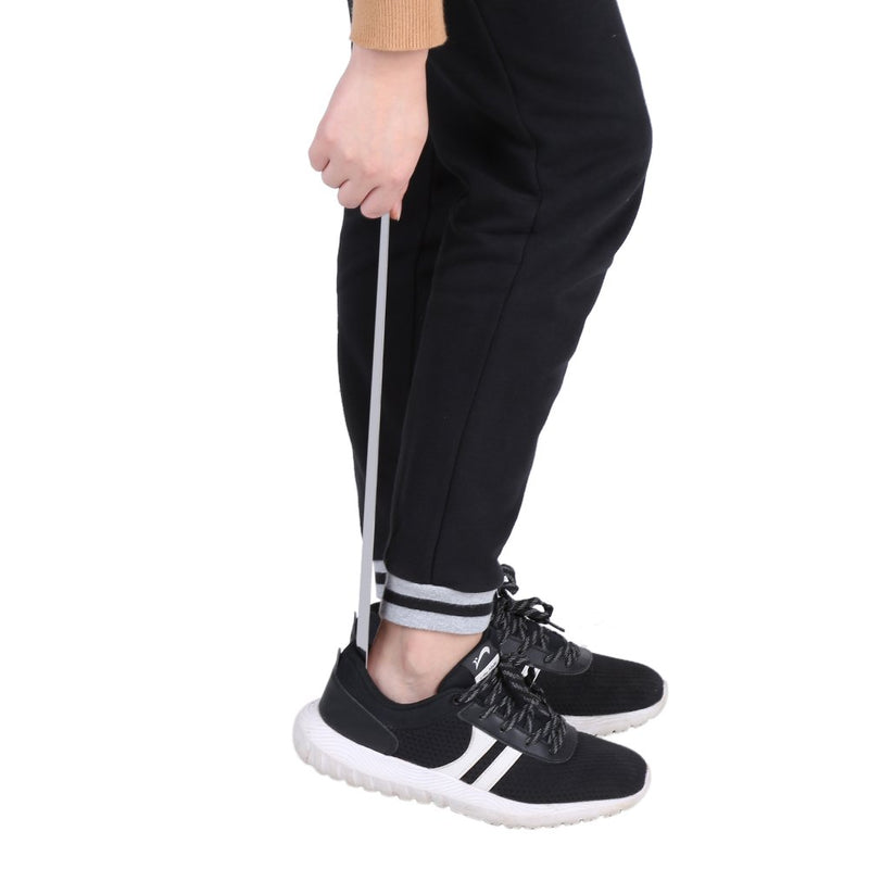 [Australia] - Professional Stainless Steel Shoe Horn Shiny Silver Metal Shoehorn with Comfort Grip for Seniors Elderly 41 X 4 cm 