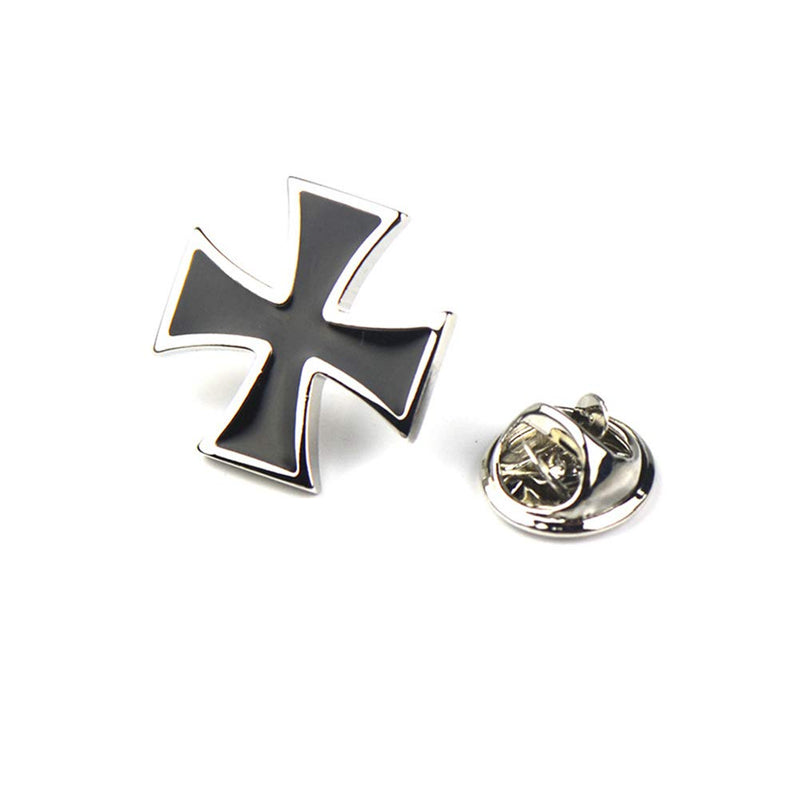 [Australia] - Vcufflinks Knights Templar Black Cross Design BLK Brooch Lapel Pin 