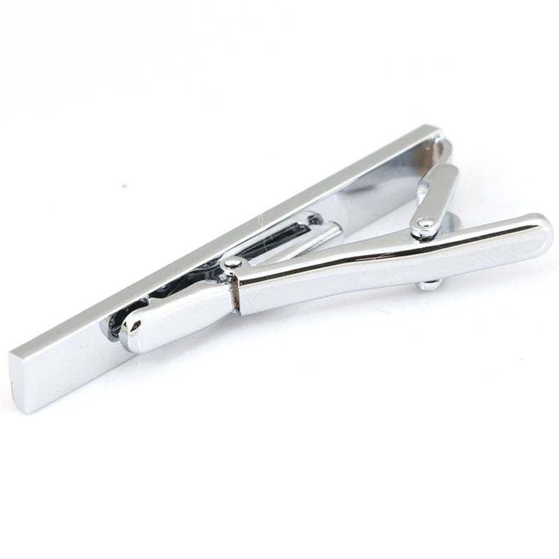 [Australia] - GWD Mens Tie Bar Clip 2.1 Inch, Silver-Tone, Black, Gray A style 