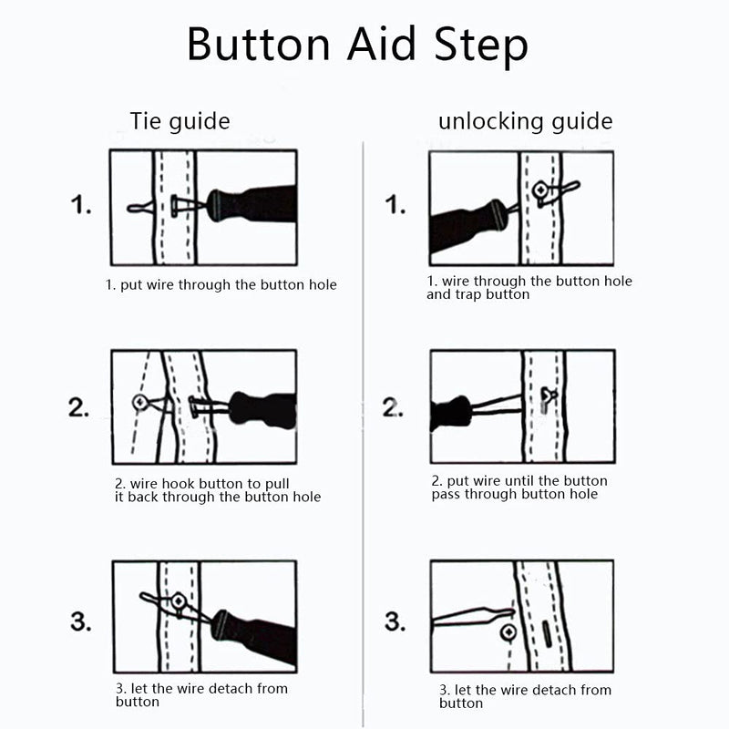 [Australia] - 2 Pack Button Hook and Zipper Pull Helper - Dressing Button Aid Assist Tool for Arthritis Disabled Elderly - 2 in 1 Dressing Aids Tool 