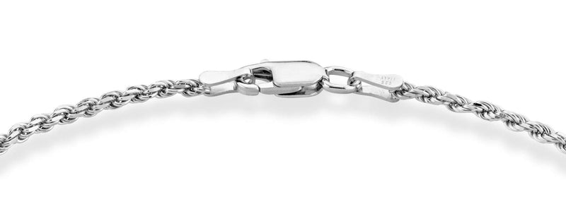 [Australia] - Miabella Solid 925 Sterling Silver Italian 2mm, 3mm Diamond-Cut Braided Rope Chain Bracelet for Women Men 6.5, 7, 7.5, 8, 8.5 Inch Made in Italy 2mm, Length 6.5 Inches (X-small) 