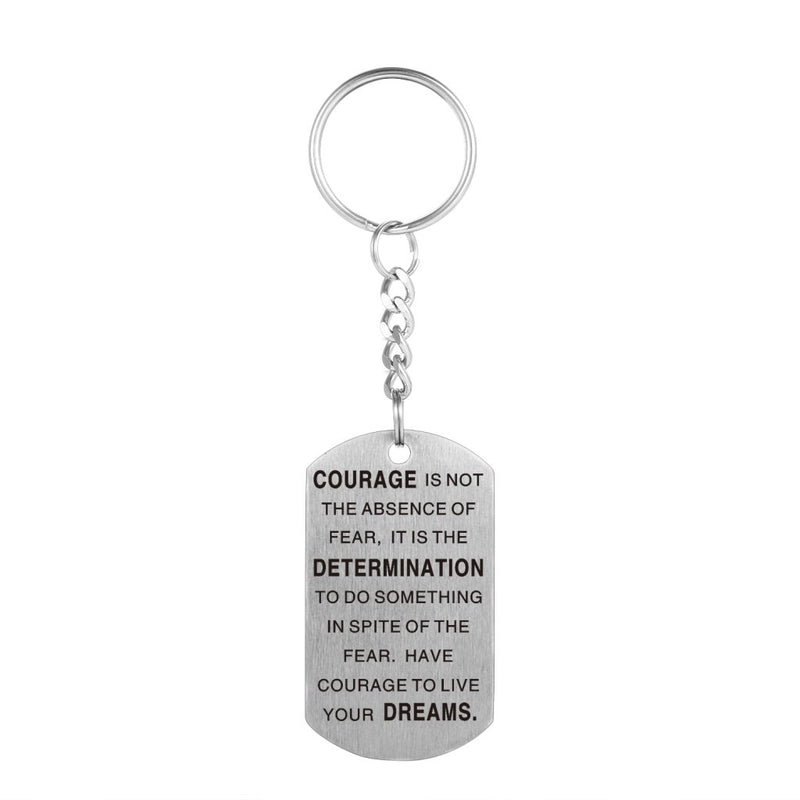 [Australia] - CraDiabh Courage is Not The Absence of Fear Dog Tag Stainless Steel Military Necklaces 