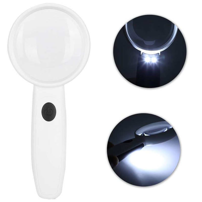 [Australia] - 8X Hand‑Held Magnifier Magnifying Glass with LED Illuminated for Seniors, Macular Degeneration, Reading Hobbyists 