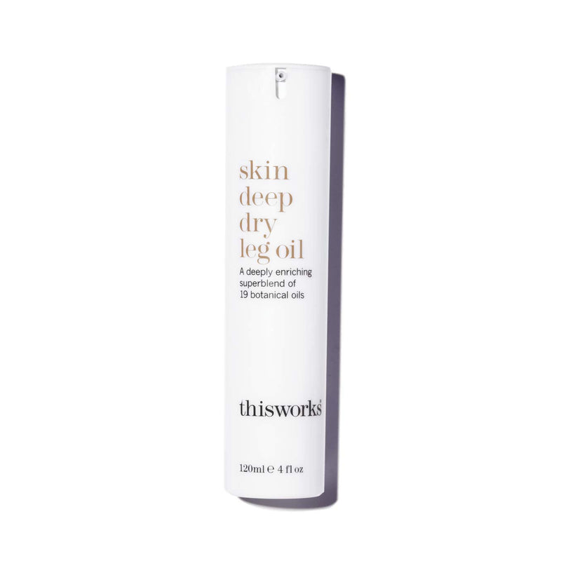 [Australia] - thisworks skin deep dry leg oil: Deeply Enriching Blend of 9 Essential Oils for Shiny, Soft Skin, 120ml | 4 fl oz 