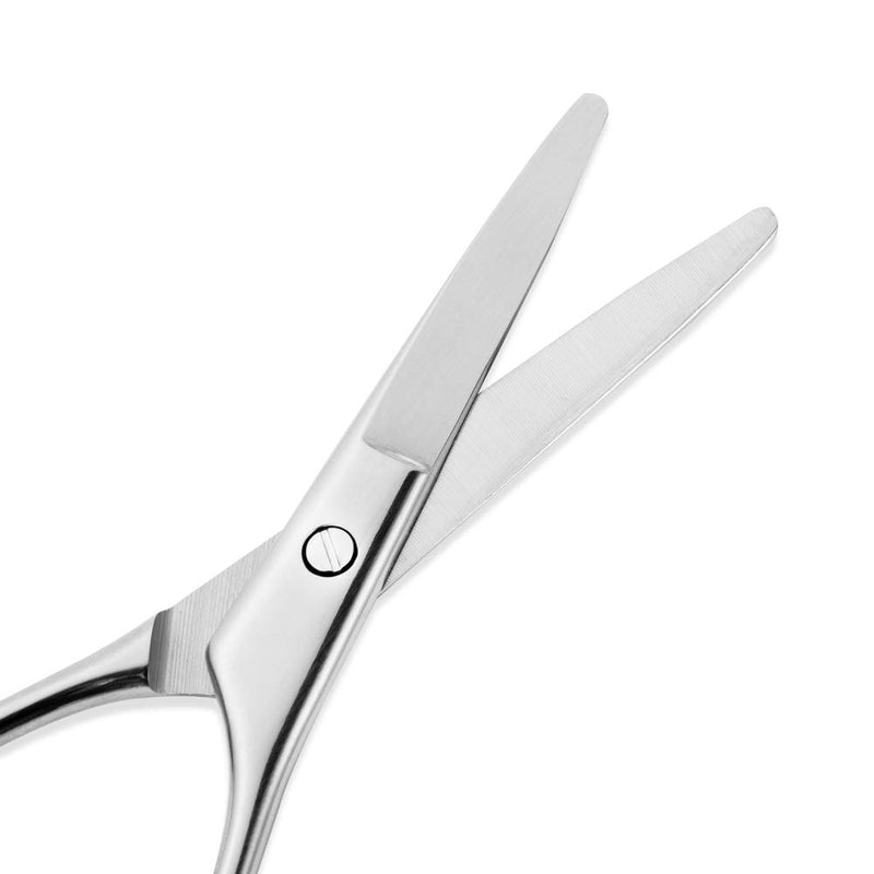 [Australia] - Nose Hair Scissors+Curved Stainless Steel Brow Shaping Scissors (3.5 In) and Spoolie Brush (4 In) with White Case - Perfect for Eyebrow Grooming, Shaping and Trimming 