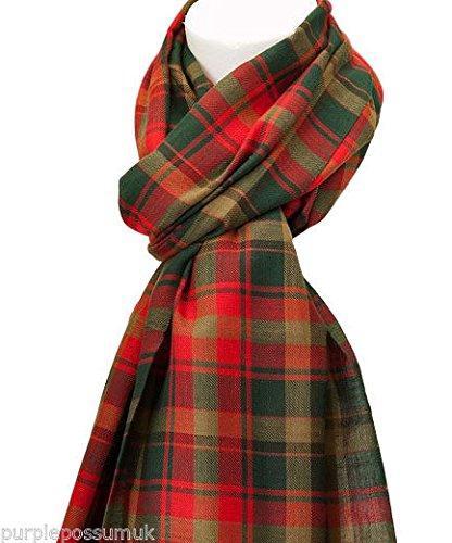 [Australia] - Purple Possum® Tartan Scarf Ladies Green Red Maple Leaf Tartan Plaid Cotton Shawl Mens Checked Fair Trade Scarf 