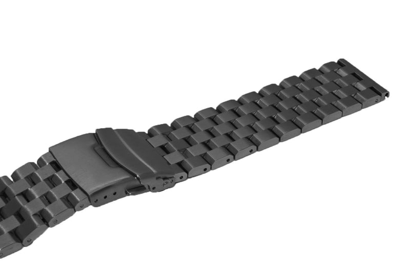 [Australia] - 24mm 22mm 20mm 18mm Metal Watch Band Premium Solid Stainless Steel Watch Bracelet Straps for Men Women Blue/Black/Silver Black 