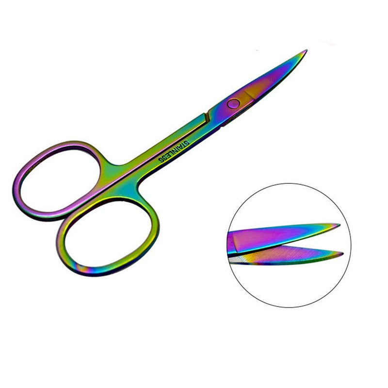 [Australia] - Stainless Steel Curved Eyebrow Scissors for Men and Women 