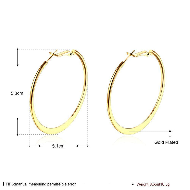 [Australia] - Kämise Hoops Earrings for Women Silver/Rose Gold/Gold Round Diameter 50mm Large Circle Huggie Hinged Hoop Earring Hypoallergenic Big Sleeper Creole Ear Ring for Girls Wife Ladies with Gift Box 