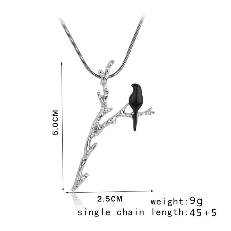 [Australia] - Cute Bird Pendant Choker Necklace Funny Dainty Black Bird Bar Animal Necklace Statement for Women Girls Fashion Jewelry 