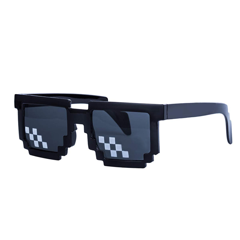[Australia] - kilofly 2pc 8-Bit Pixel UV Protect Gamer Sunglasses Adult Kids Party Favors Black + Blue 