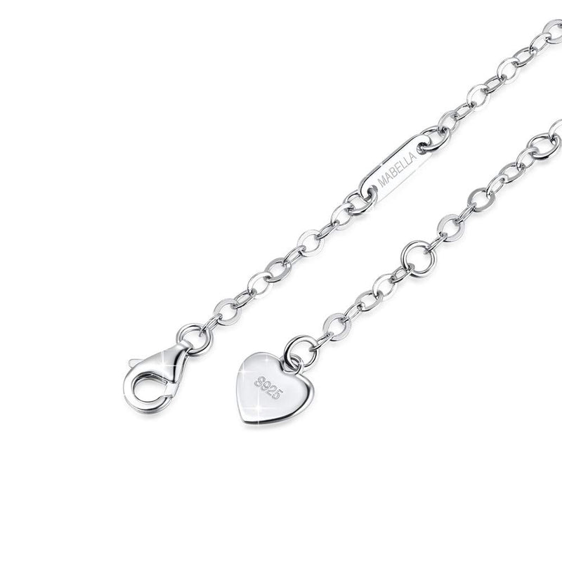 [Australia] - MABELLA Anklets Bracelet 925 Sterling Silver Adjustable Infinity Endless Love Heart Charm Jewelry Gifts for Women 