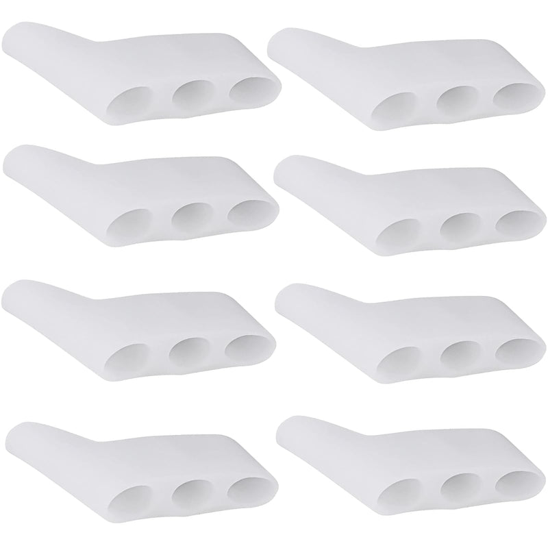 [Australia] - 8 Pack Gel Toe Corrector Pinky Toe Separator Pain Relief Toe Protector Relieve Bunion Foot Care Tools Three-Hole Little Toe Separator 