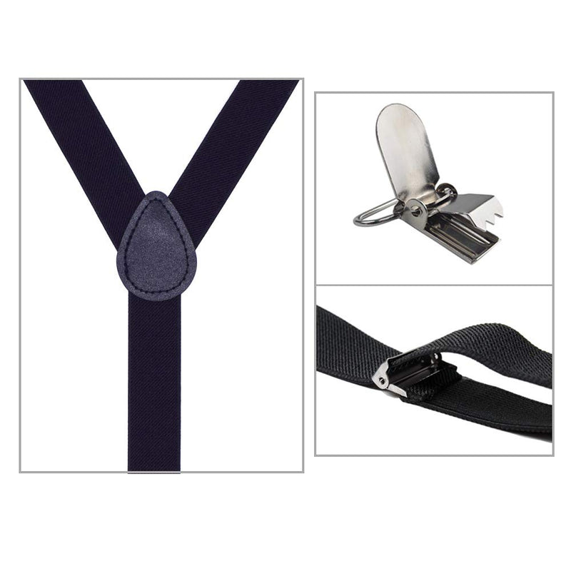 [Australia] - Cinny Suspender for Men and Women Polyester with Metal Clips Black 