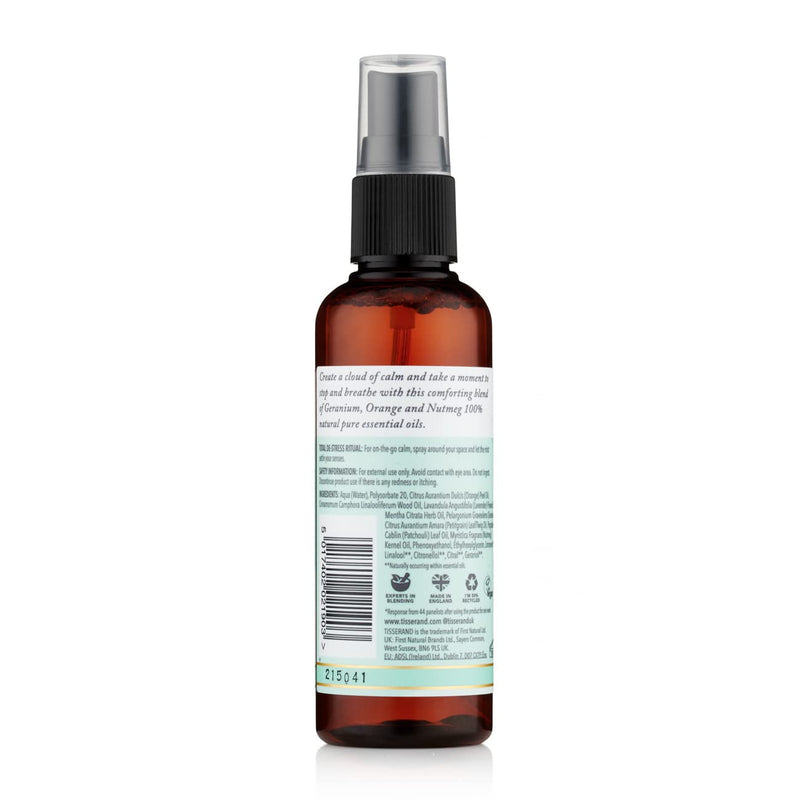 [Australia] - Tisserand Aromatherapy | Total De-Stress | Geranium MoodFix Mist With Nutmeg & Orange | 100% Pure Essential Oil Blend | 100ml 