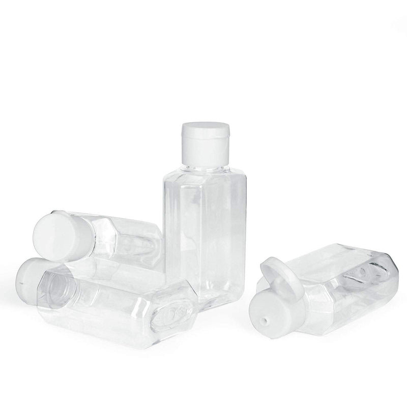 [Australia] - HULISEN 24 Pack 2 oz Clear Empty Hand Sanitizer Bottles, Travel Containers with Flip Cap - Refillable Containers, for Hand Sanitizer, Baby Shower [Not Intended for High Viscosity Liquids] 