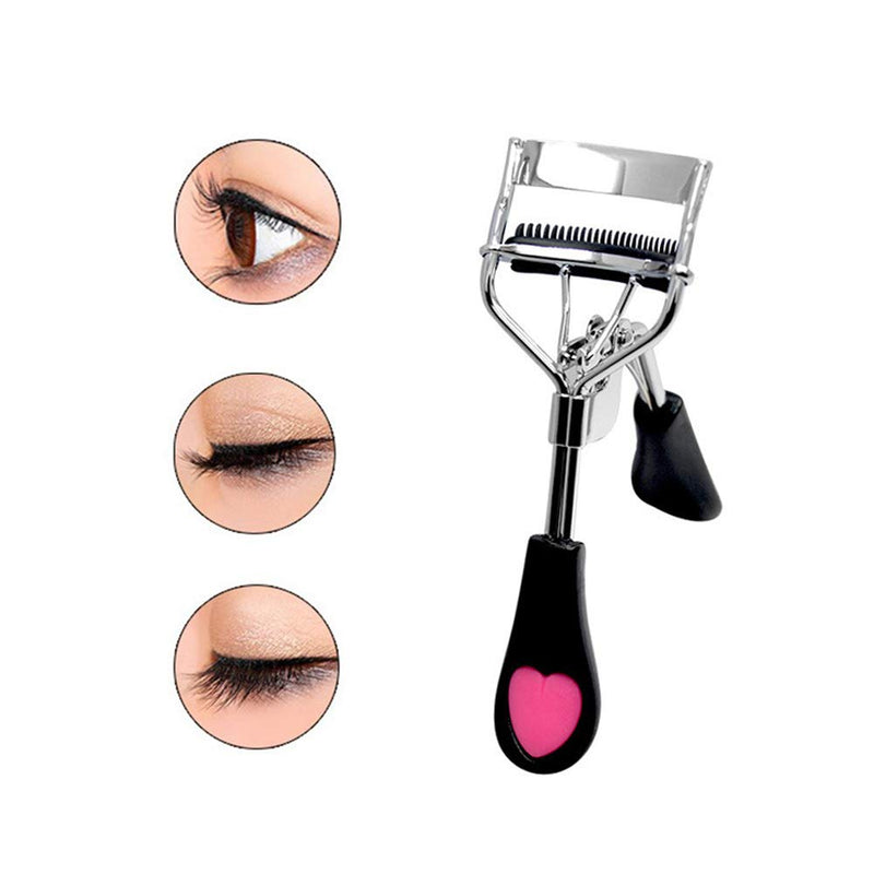 [Australia] - MICPANG Eyelash Curler Stainless Steel with Brush Mascara Muffle False Eyelashes Accessory Best Professional Tool for Lashes Curls (Black) Black 