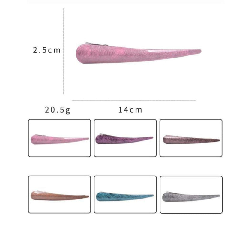 [Australia] - Lurrose 6pcs Duck Teeth Bows Hair Clips Acrylic Duckbill Hair Clips Alligator Hair Pins Barrettes Hair Styling Accessories for Women Lady (Mixed Color) 