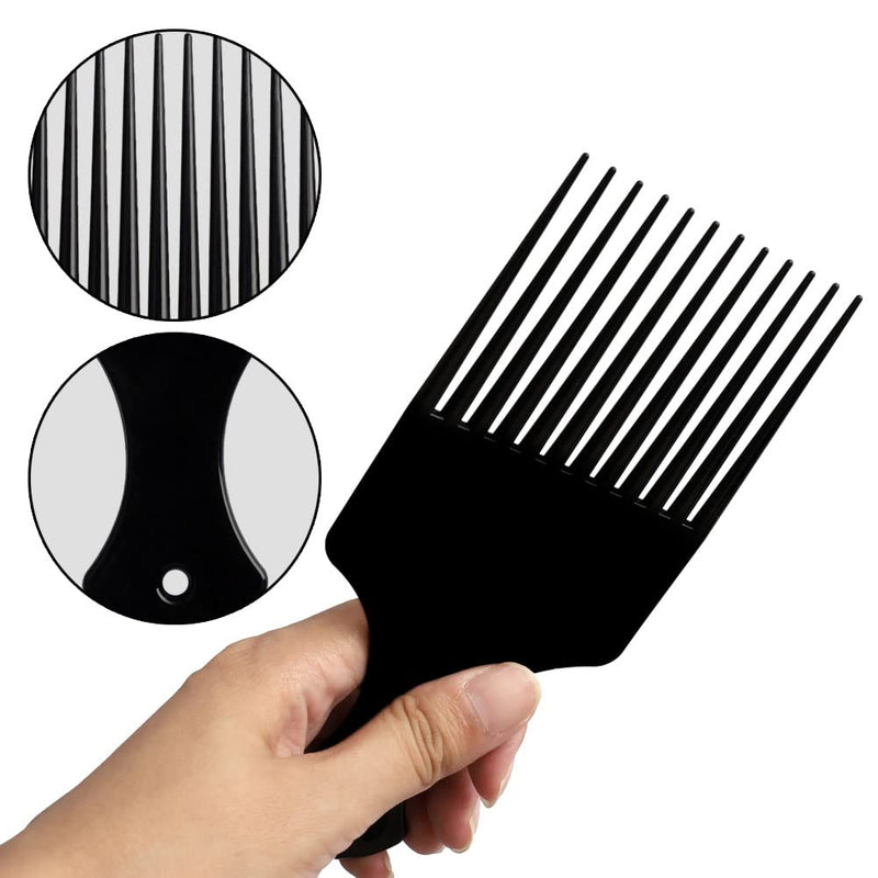 [Australia] - 6 pcs Afro Comb, Plastic Smooth Hair Pick Comb Wide Tooth Detangling Hair Comb for Natural Curly Hair Style (6 Color) 