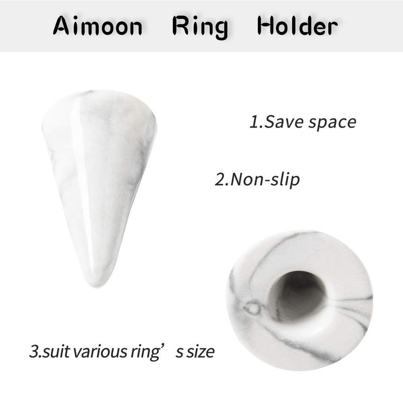 [Australia] - Airmoon Ceramic Ring Holder Tower for Jewelry,Jewelry Ring Holder Cone Shaped Display Stand for Engagement or Wedding Rings (Blue Marble) Blue Marble 