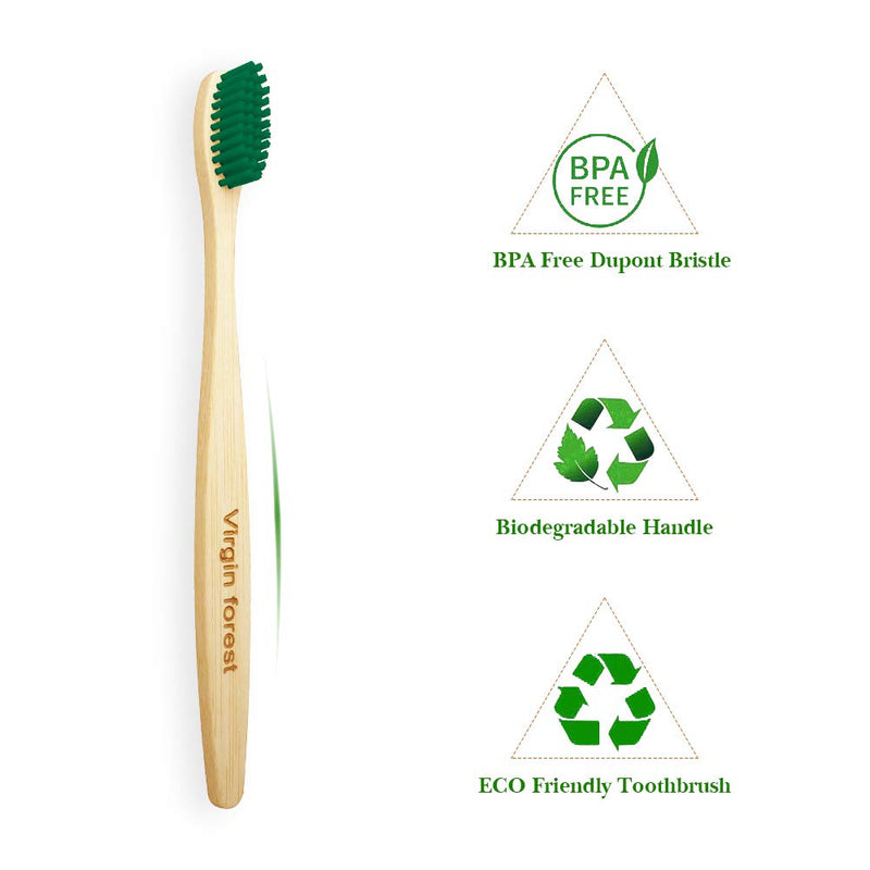 [Australia] - Bamboo Toothbrush, Wooden Toothbrushes, Biodegradable Eco Friendly Vegan Natural Organic Bamboo Charcoal Tooth Brush, Set of 8 Color of Medium Firm Bristles 8 Multicolour 