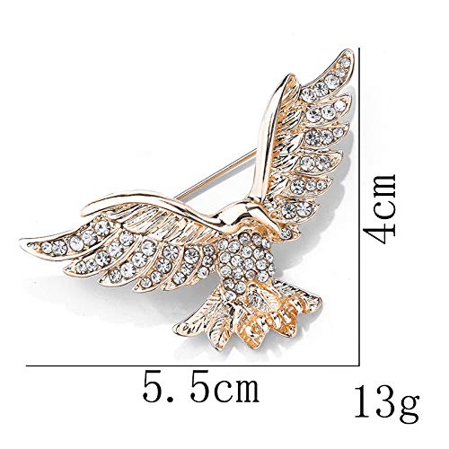 [Australia] - MIXIA Eagle Bird Brooches Pin for Women/Men Fashion Full Rhinestone Animal Brooch Jewelry Gold 