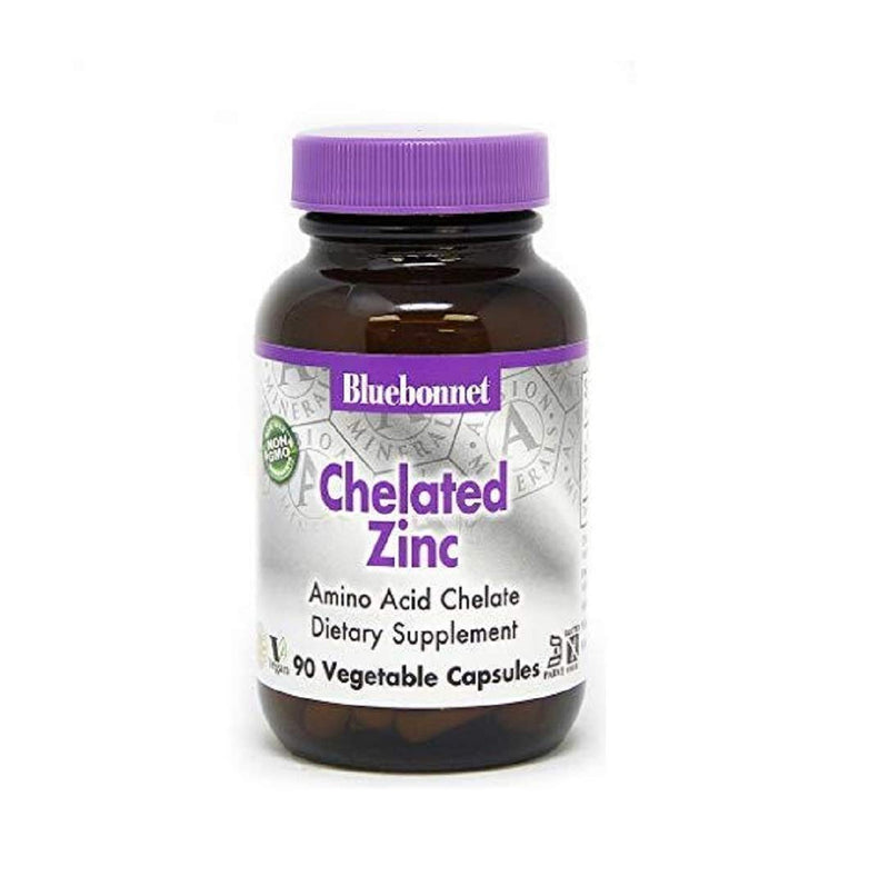 [Australia] - Bluebonnet Nutrition Albion Chelated Zinc, For Immune Health & Enzyme Function*, Soy-Free, Gluten-Free, Non-GMO, Kosher Certified, Dairy-Free, Vegan, 90 Vegetable Capsules, 90 Servings 