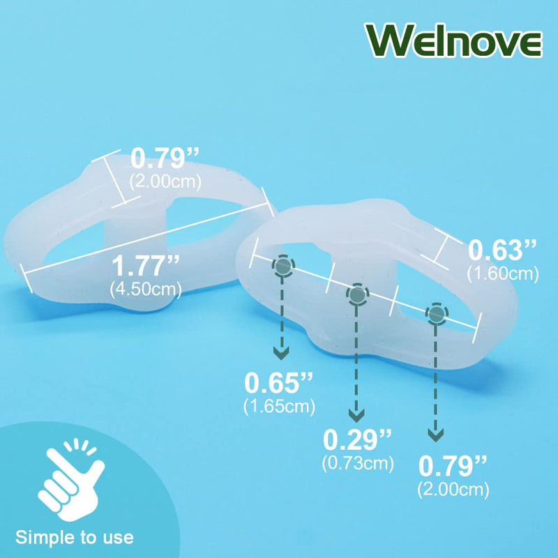 [Australia] - Welnove Pack of 12 Bunion Corrector, Toe Separators with 2 Loops, Big Toe Spacer Suitable for Bunion and Overlap Toe (White) 
