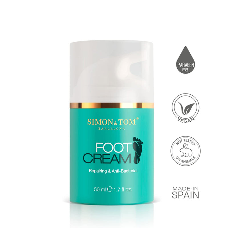 [Australia] - Simon&Tom Foot Cream 50ml - Moisturizing and Regenerating - Repairs dry skin and cracked heels - With Argan Oil, Tea Tree Oil and Mint - Made in Spain 