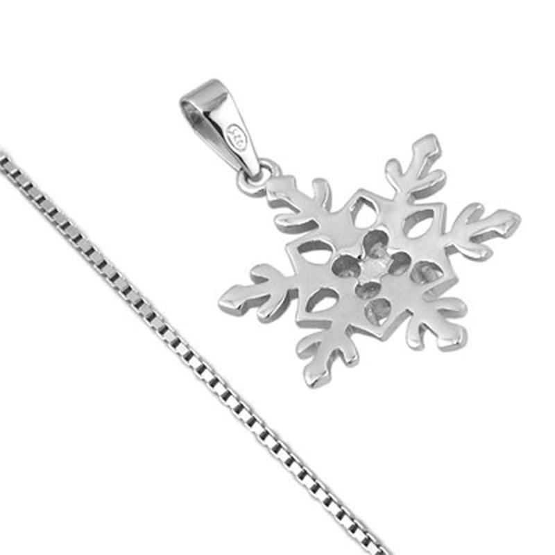 [Australia] - Jesse Ortega 925 Sterling Silver Snowflake Crystal Pendant Necklace for Women Girls Snowflake 1 