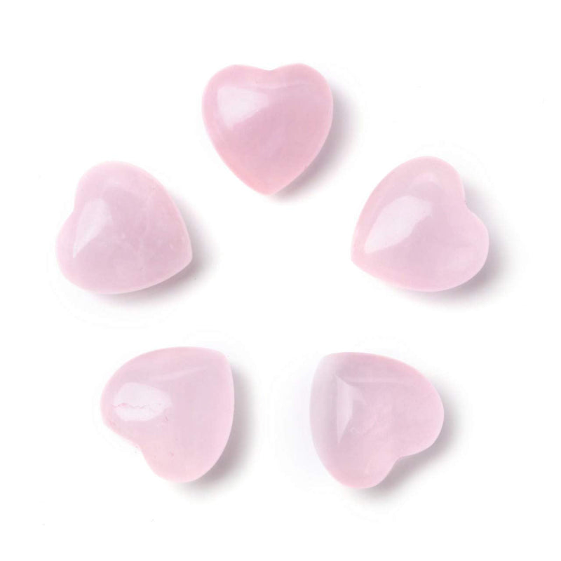 [Australia] - CrystalTears 15pcs Rose Quartz Crystal Heart Stone Love Worry Stone Tumbled Polished Pink Healing Crystal Pocket Palm Stone for Reiki Chakra Healing Home Decoration 15pcs Heart Stone 