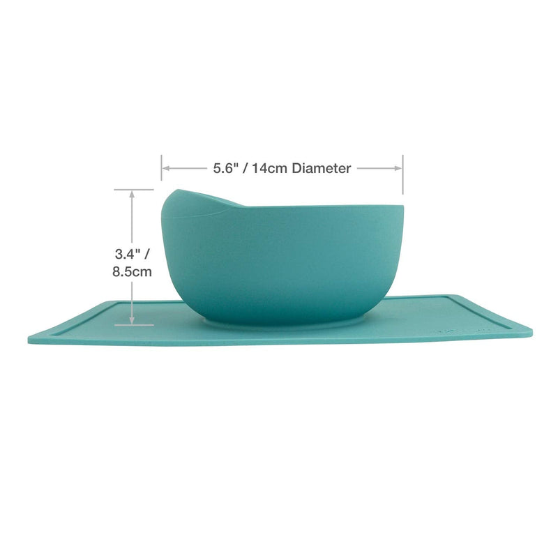 [Australia] - Modaliv Scoop Bowl with Silicone Placemat Suction Base (35oz/1000ml) - Anti-Slip and Spill Mat and Bowl - Food Grade Silicone - Dishwasher and Microwave Safe 